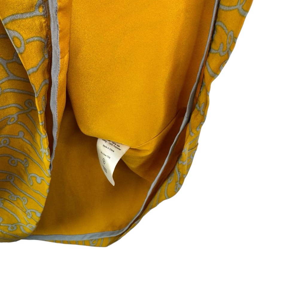 Anthropologie Girls from Savoy Take Action Mini Dress 2 Gold Yellow 100% Silk - Picture 7 of 16